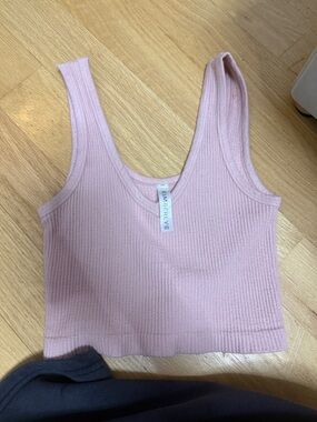 Kimberley Blush Ribbed Scoop Crop Tank